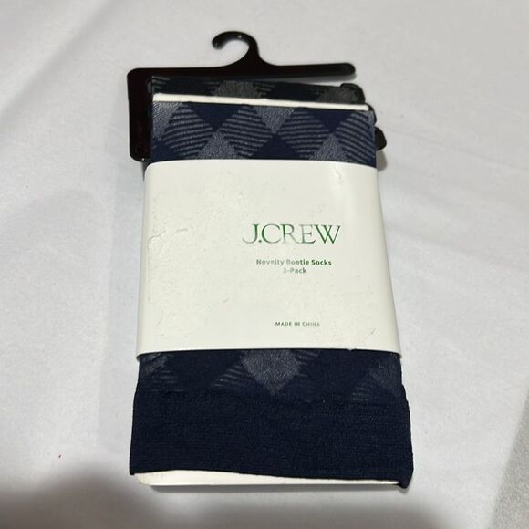 J. crew Sheer buffalo plaid socks three-pack NWT OSFA - Picture 2 of 5